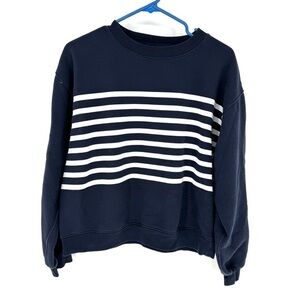 J. Crew norm, core minimalist, active leisure nautical Dark Blue Knit Top